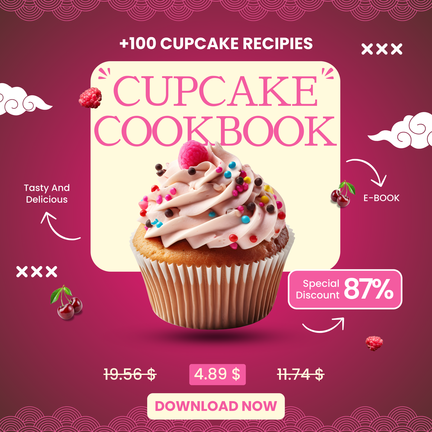 CUPCAKE COOKBOOK BUNDLE  +100 RECIPIES