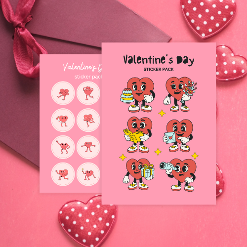 Valentine's day pack (stickers-letters-cards)